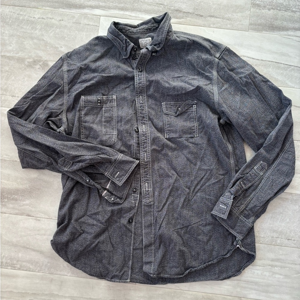 grey j crew button up shirt